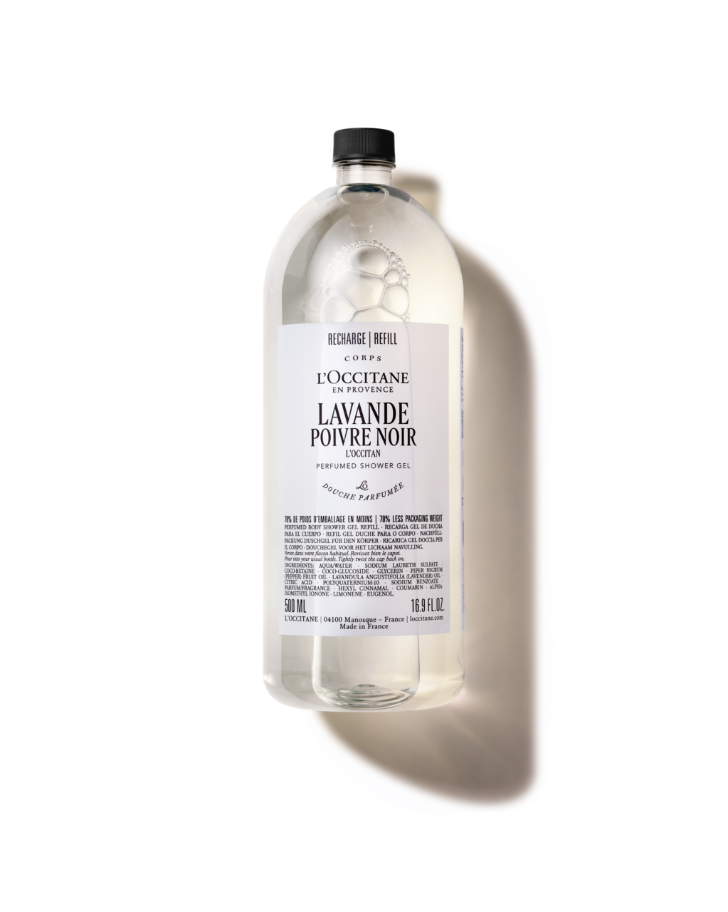 Eco-Refil Sabonete L&iacute;quido Corporal Perfumado Lavande Poivre Noir 500mL (L'Occitan), , large